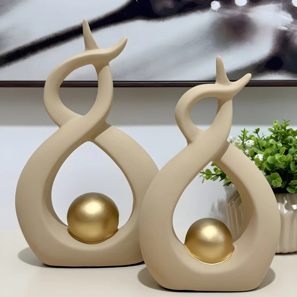 Enfeite Decorativo em Cerâmica - 02 peças