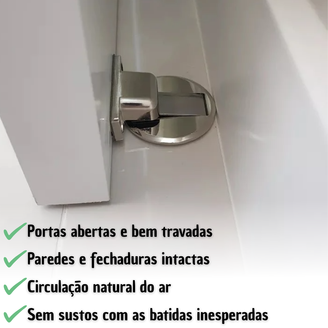 Batente de Porta Magnético Cromado Stop Door - COMPRE e GANHE!!