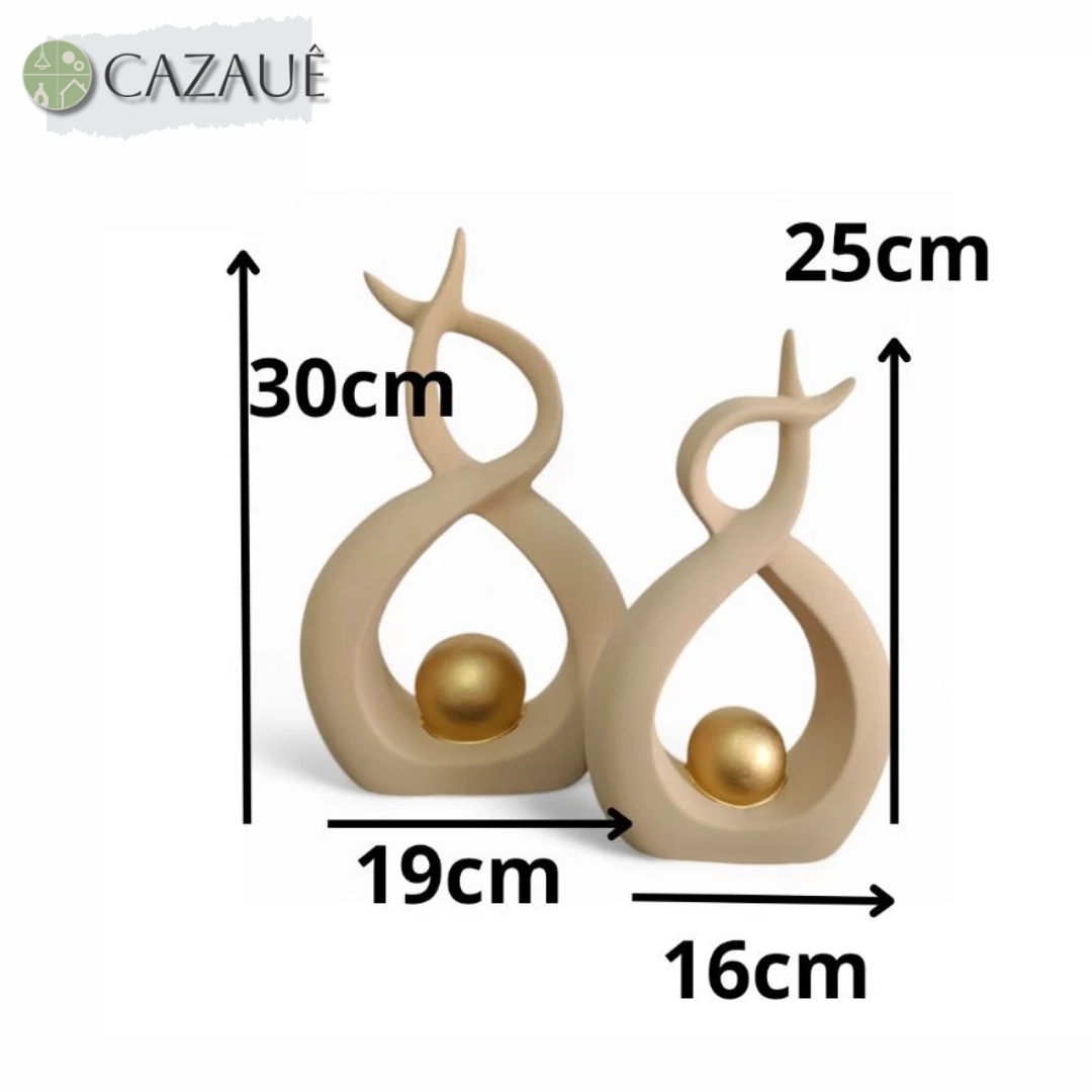 Enfeite Decorativo em Cerâmica - 02 peças